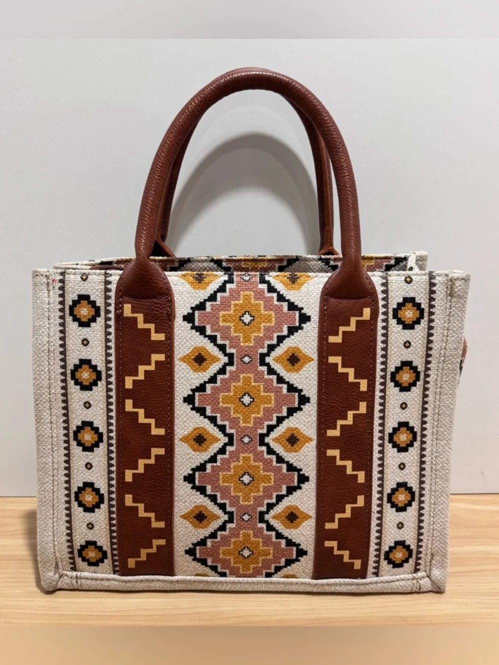 Wrangler SOUTHWEST PRINT MINI TOTE Crossbody Purse w/Strap + Mini Zip Card Case - Picture 4 of 15